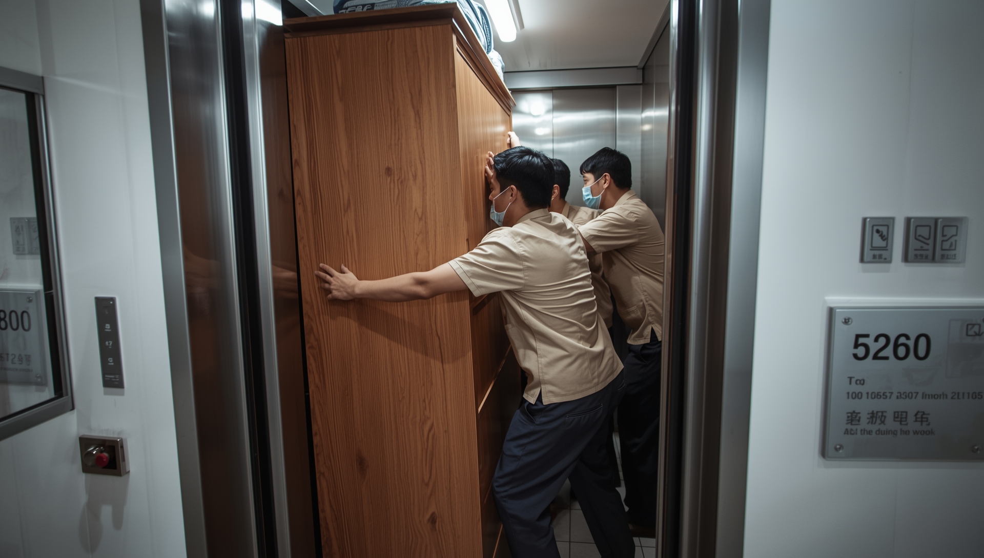 Khó khăn khi vận chuyển tủ, sofa qua thang máy chung cư chật hẹp