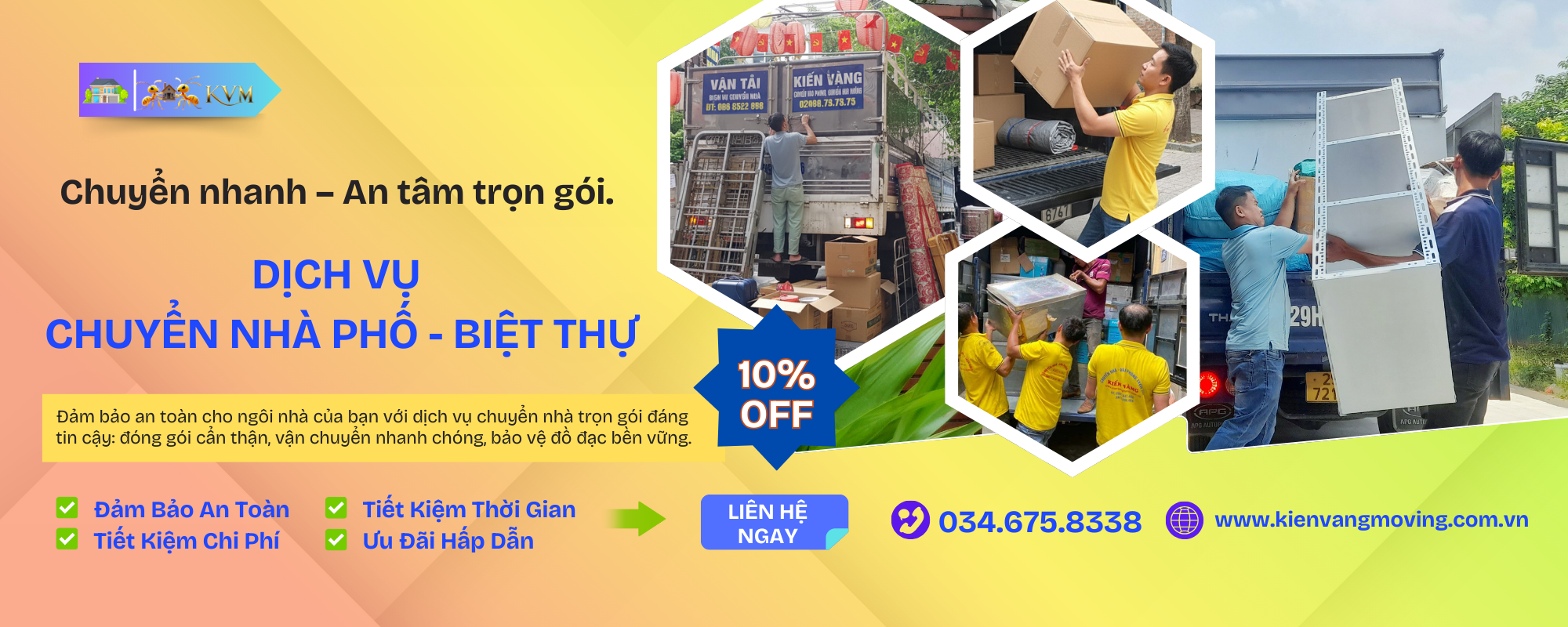 Dịch vụ chuyển nhà phố, biệt thự Kiến Vàng